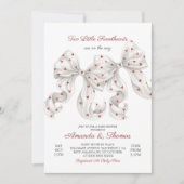 Valentine Twins Baby Shower Einladung (Vorderseite)