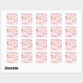 Valentine Typografie Quadratischer Aufkleber (Blatt)