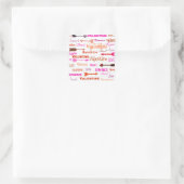 Valentine Typografie Quadratischer Aufkleber (Tasche)