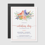 Valentine Typografie und Vögel in der Liebe laden  Magnetkarte (Vorne/Hinten)