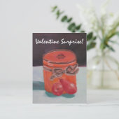 Valentine Überraschung! Feiertagspostkarte (Stehend Vorderseite)