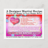 Valentine Überraschung Martini Rezept Postkarte (Vorderseite)