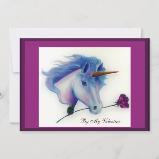 Valentine Unicorn Einladung (Vorderseite)
