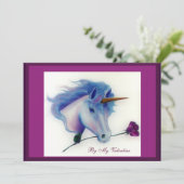 Valentine Unicorn Einladung (Stehend Vorderseite)