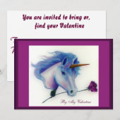 Valentine Unicorn Einladung (Vorne/Hinten)