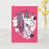 Valentine Unicorn Karte (Gelbe Blume)