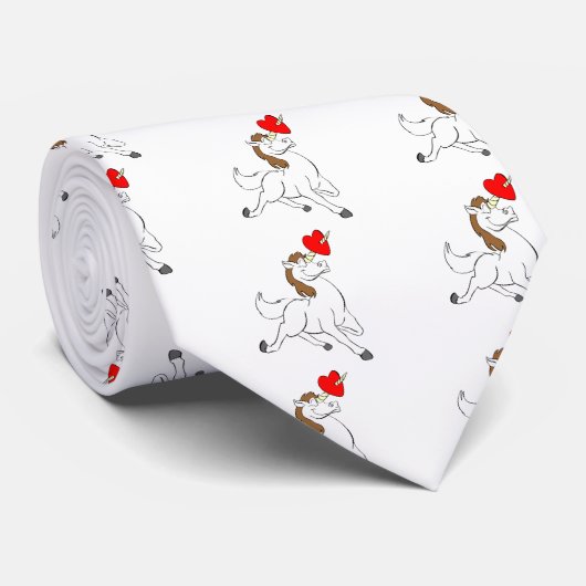 Valentine Unicorn Krawatte (Gerollt)