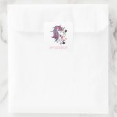 Valentine Unicorn Quadratischer Aufkleber (Tasche)