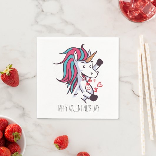Valentine Unicorn Serviette (Beispiel)