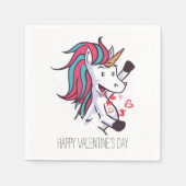 Valentine Unicorn Serviette (Vorderseite)