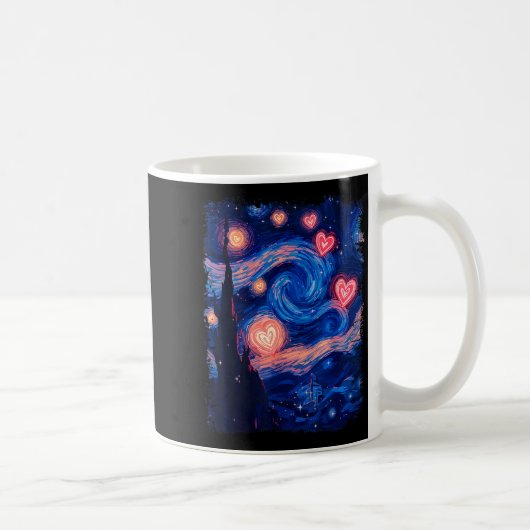 Valentine Van Gogh Starry Night Heart Matching Cou Kaffeetasse (Rechts)