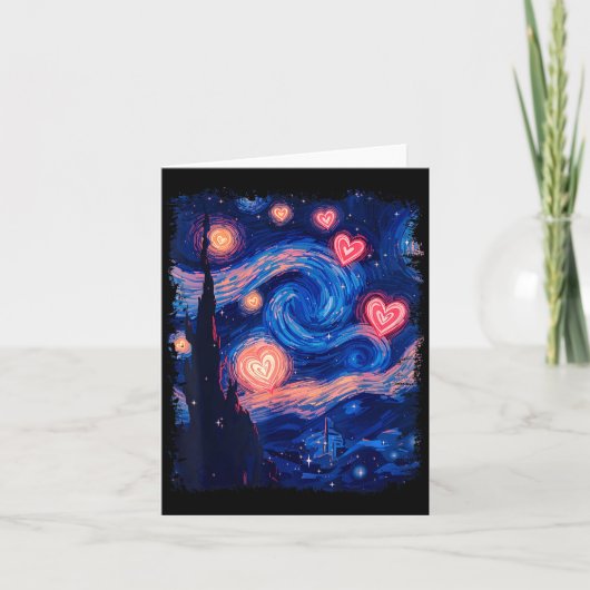 Valentine Van Gogh Starry Night Heart Matching Cou Karte (Vorderseite)