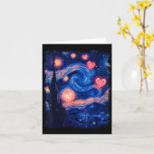 Valentine Van Gogh Starry Night Heart Matching Cou Karte (Gelbe Blume)