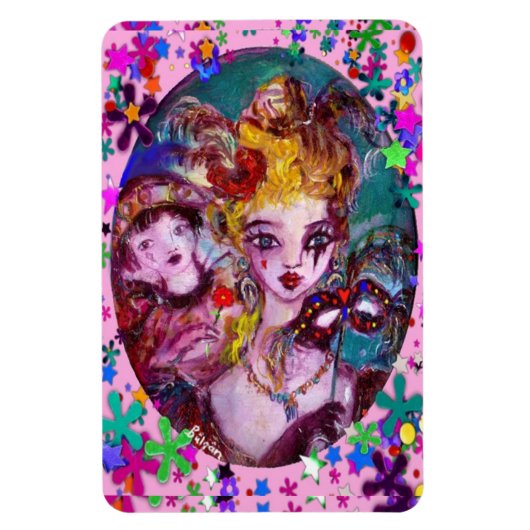 VALENTINE VENEZIANISCH MASQUERADE CONFETTI MAGNET (Vertikal)