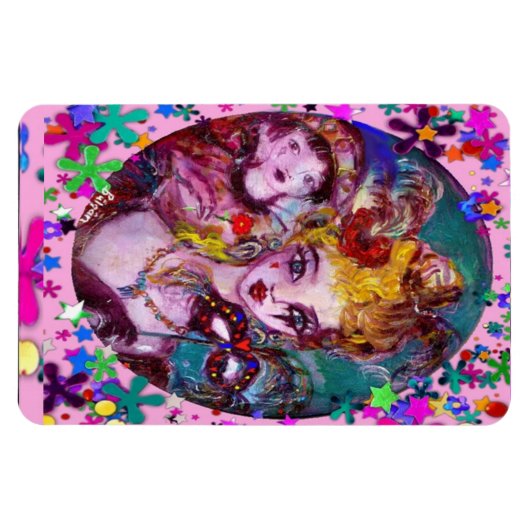 VALENTINE VENEZIANISCH MASQUERADE CONFETTI MAGNET (Horizontal)