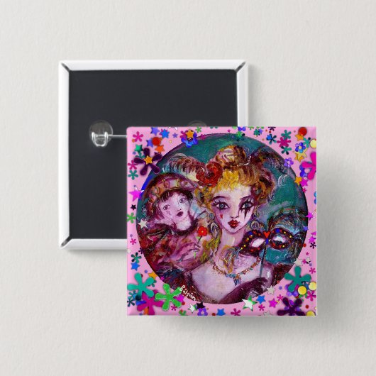 VALENTINE VENEZIANISCH MASQUERADE MASCHINE BUTTON (Vorne & Hinten)