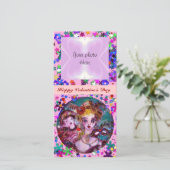 VALENTINE VENEZIANISCH MASQUERADE MASCHINE FEIERTAGSKARTE (Stehend Vorderseite)