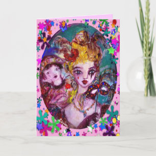 VALENTINE VENEZIANISCH MASQUERADE MASCHINE UND CON FEIERTAGSKARTE