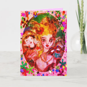 VALENTINE VENEZIANISCH MASQUERADE MASCHINE UND CON FEIERTAGSKARTE