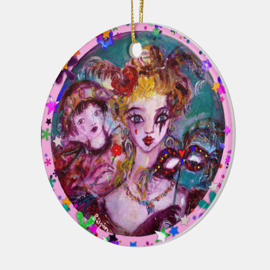 VALENTINE VENEZIANISCH MASQUERADE MASCHINE UND CON KERAMIK ORNAMENT (Links)