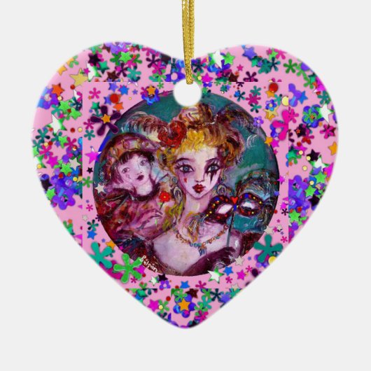 VALENTINE VENEZIANISCH MASQUERADE MASCHINE UND CON KERAMIKORNAMENT (Vorne)