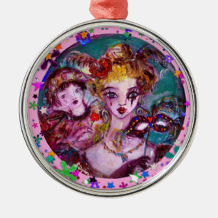 VALENTINE VENEZIANISCH MASQUERADE MASCHINE UND CON ORNAMENT AUS METALL