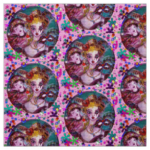 VALENTINE VENEZIANISCH MASQUERADE MASKS Pink Confe Stoff
