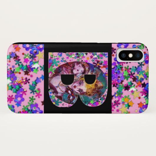 VALENTINE VENEZIANISCH MASQUERADE MONOGRAM B SCHRE Case-Mate iPhone HÜLLE (Rückseite (Horizontal))