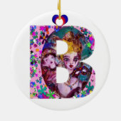 VALENTINE VENEZIANISCH MASQUERADE MONOGRAM B SCHRE KERAMIKORNAMENT (Hinten)
