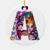 VALENTINE VENEZIANISCH MASQUERADE MONOGRAM EIN SCH KERAMIK ORNAMENT (Hinten)