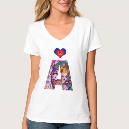 VALENTINE VENEZIANISCH MASQUERADE MONOGRAM EIN SCH T-Shirt (Vorderseite)