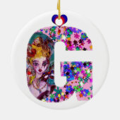 VALENTINE VENEZIANISCH MASQUERADE MONOGRAM G SCHRE KERAMIK ORNAMENT (Hinten)