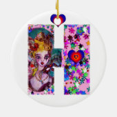 VALENTINE VENEZIANISCH MASQUERADE MONOGRAM H LETTE KERAMIK ORNAMENT (Hinten)