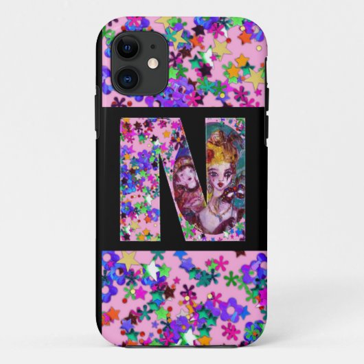 VALENTINE VENEZIANISCH MASQUERADE MONOGRAM M SCHRE Case-Mate iPhone HÜLLE (Rückseite)
