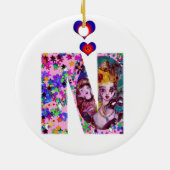 VALENTINE VENEZIANISCH MASQUERADE MONOGRAM N SCHRE KERAMIKORNAMENT (Hinten)