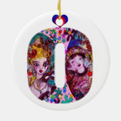 VALENTINE VENEZIANISCH MASQUERADE MONOGRAM O SCHRE KERAMIKORNAMENT (Hinten)