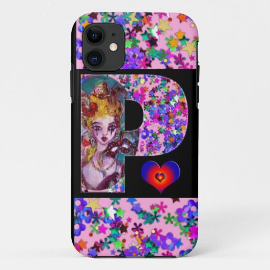 VALENTINE VENEZIANISCH MASQUERADE MONOGRAM P SCHRE Case-Mate iPhone HÜLLE (Rückseite)