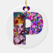 VALENTINE VENEZIANISCH MASQUERADE MONOGRAM P SCHRE KERAMIKORNAMENT (Hinten)