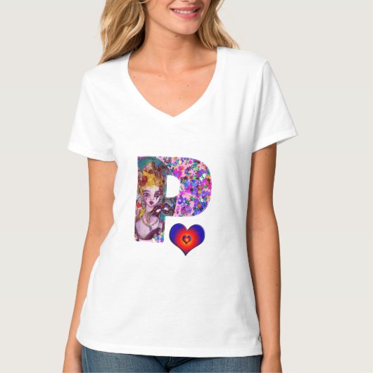 VALENTINE VENEZIANISCH MASQUERADE MONOGRAM P SCHRE T-Shirt (Vorderseite)