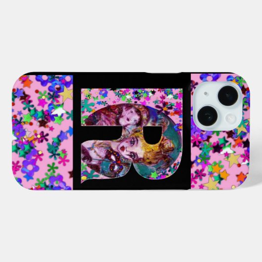 VALENTINE VENEZIANISCH MASQUERADE MONOGRAM R SCHRE Case-Mate iPhone HÜLLE (Rückseite (Horizontal))