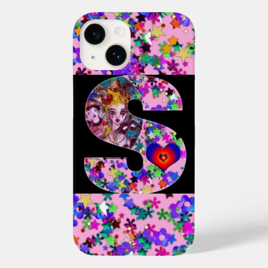 VALENTINE VENEZIANISCH MASQUERADE MONOGRAM S SCHRE Case-Mate iPhone HÜLLE (Rückseite)