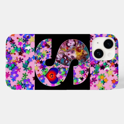 VALENTINE VENEZIANISCH MASQUERADE MONOGRAM S SCHRE Case-Mate iPhone HÜLLE (Rückseite (Horizontal))