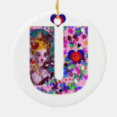 VALENTINE VENEZIANISCH MASQUERADE MONOGRAM U SCHRE KERAMIKORNAMENT (Hinten)