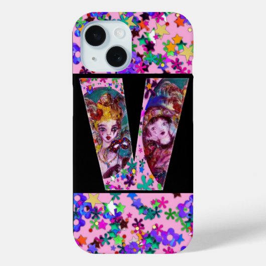 VALENTINE VENEZIANISCH MASQUERADE MONOGRAM V SCHRE Case-Mate iPhone HÜLLE (Rückseite)