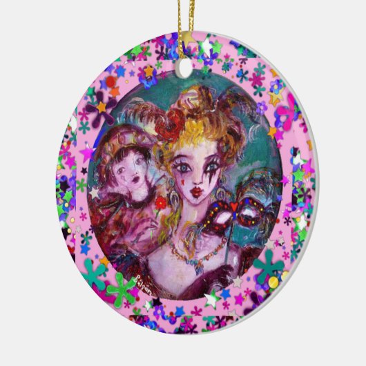 VALENTINE VENEZIANISCH MASQUERADE MONOGRAM V SCHRE KERAMIK ORNAMENT (Links)