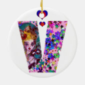 VALENTINE VENEZIANISCH MASQUERADE MONOGRAM V SCHRE KERAMIK ORNAMENT (Hinten)