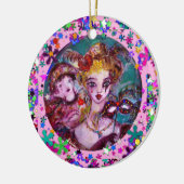 VALENTINE VENEZIANISCH MASQUERADE MONOGRAM X SCHRE KERAMIKORNAMENT (Links)