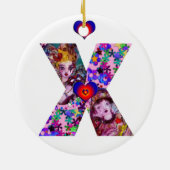 VALENTINE VENEZIANISCH MASQUERADE MONOGRAM X SCHRE KERAMIKORNAMENT (Hinten)