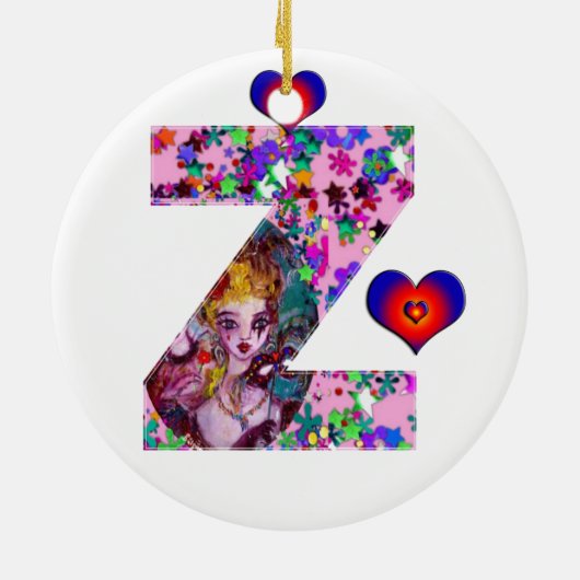 VALENTINE VENEZIANISCH MASQUERADE MONOGRAM Z SCHRE KERAMIKORNAMENT (Hinten)