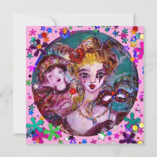 VALENTINE VENEZIANISCH MASQUERADE PARTY EINLADUNG (Rückseite)